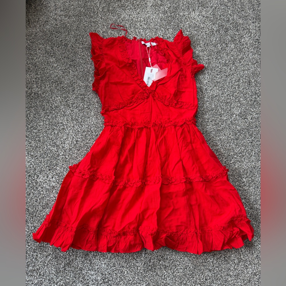 Endless Rose Vibrant Red Ruffled Mini Dress